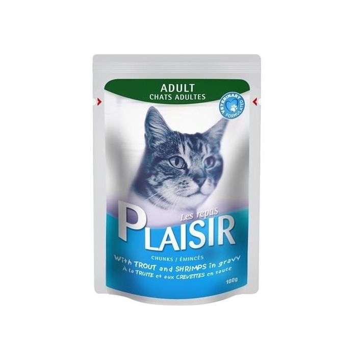 Plaisir Preliv Za Mačke Pastrmka i Račići 100g