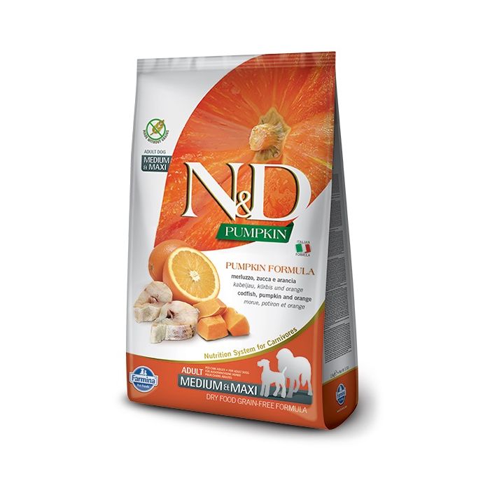 N&D Pumpkin Medium & Maxi Codfish&Orange 2,5kg