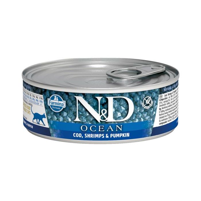 N&D Can Cat Ocean Codfish & Shrimps & Pumpkin 80g