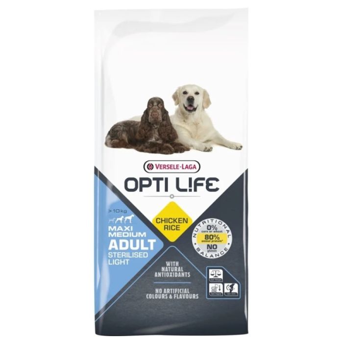 Versele-Laga Opti Life Adult Sterilised/Light Medium & Maxi Piletina 12,5kg