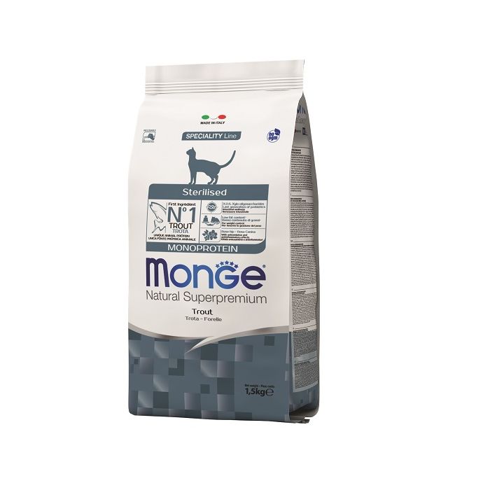 Monge Cat Sterilised Monoprotein Pastrmka 1,5 kg