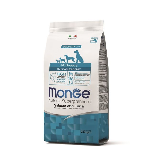 Monge All Breeds Hypoallergenic Losos i Tunjevina 2,5kg