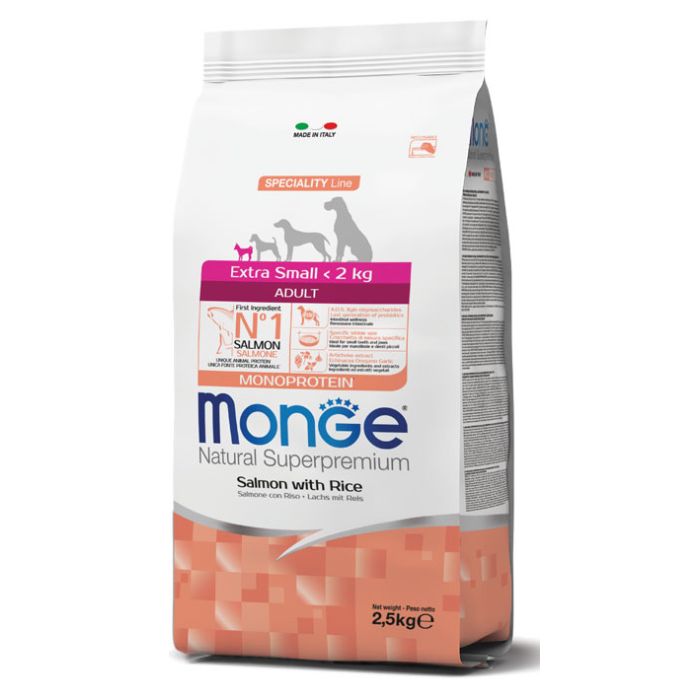 Monge Dog Extra Small Adult Losos i Pirinač 2,5kg