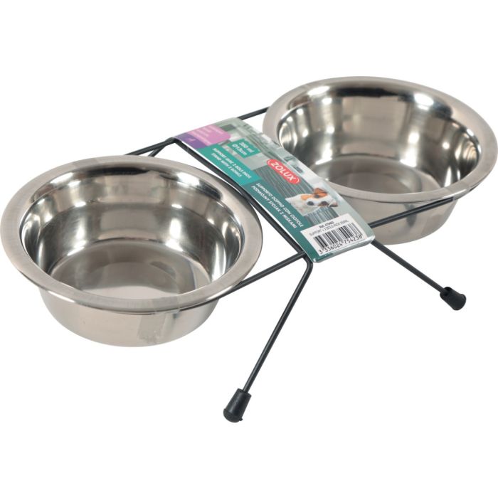 475423 Zolux Stalak +2 Inox Činije 350ml