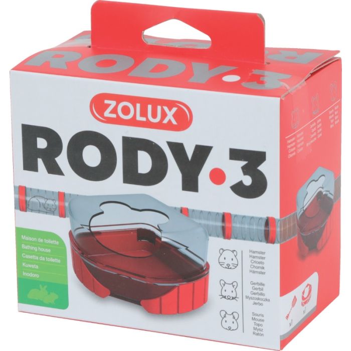 206039 Zolux Rody3 Toalet Za Glodare Jarko Crvena