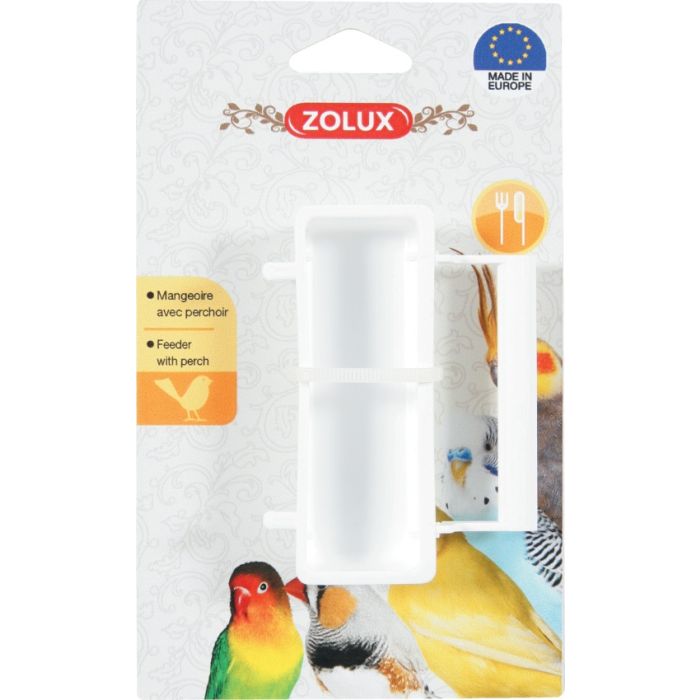 134361 Zolux Pravougaona Hranilica Za Ptice Sa Pregradom