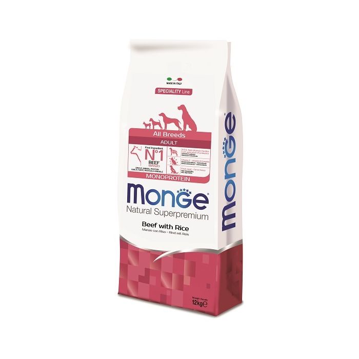 Monge All Breeds Adult Monoprotein Govedina i Pirinač 12kg