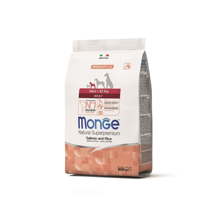 Monge Mini Adult Losos i Pirinač 800g
