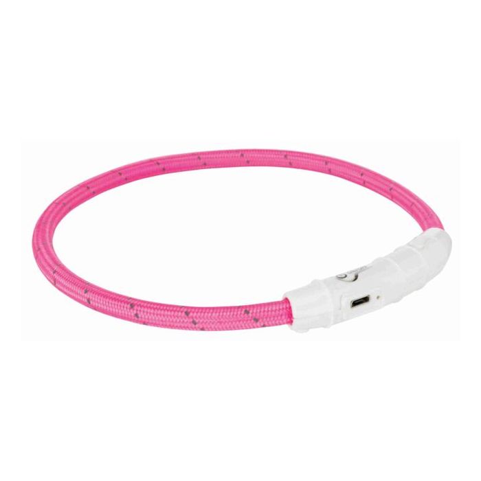 Trixie USB Flash Light Svetleća Ogrlica Pink L-XL 65cm/7mm