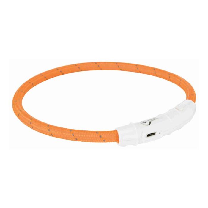 Trixie USB Flash Light Svetleća Ogrlica Narandžasta L-XL 65cm/7mm