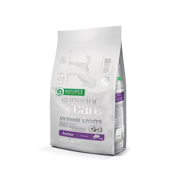Nature's Protection White Dogs GF Junior  Losos 1,5kg