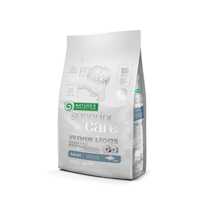 Nature's Protection White Dogs GF Adult Small and Mini Bela Riba 1,5kg