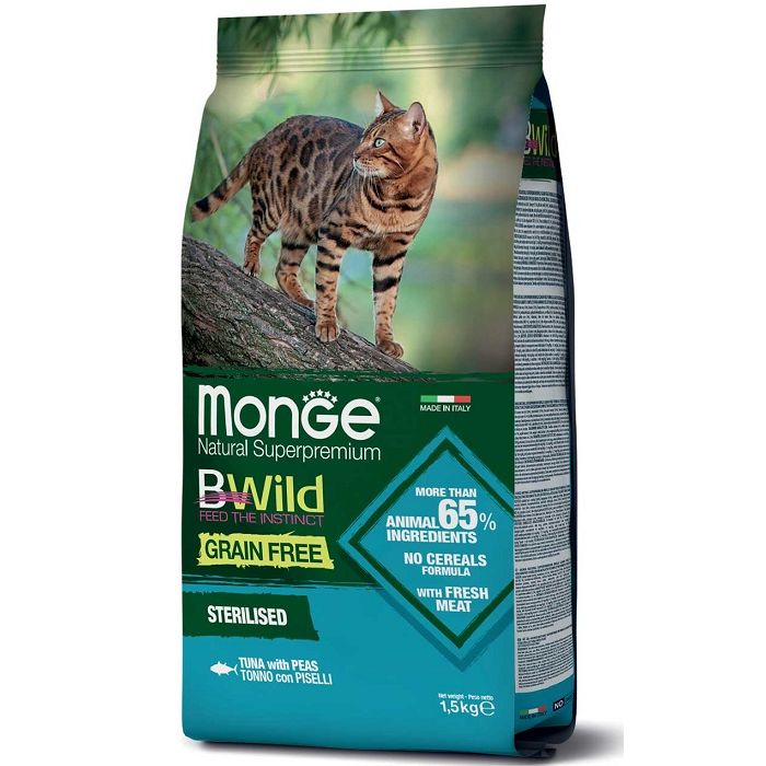 Monge Cat BWild Grain Free Tunjevina sa Graškom 1,5kg