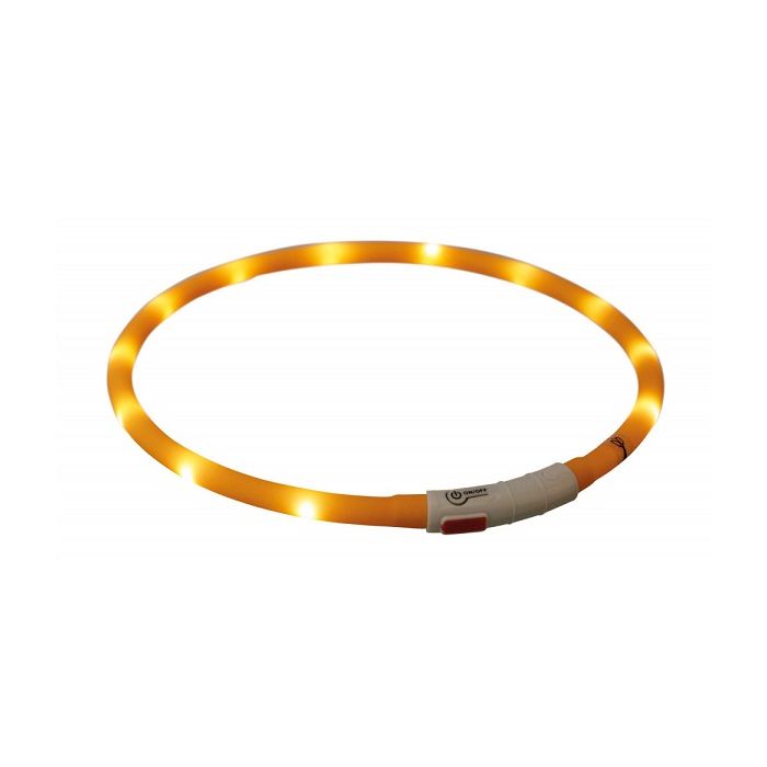 Trixie USB Flash Light Svetleća Ogrlica Narandžasta 70cm / 10mm