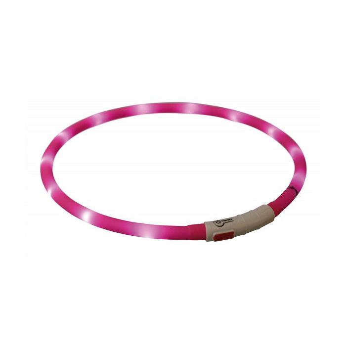 Trixie USB Flash Light Svetleća Ogrlica Pink 70cm / 10mm