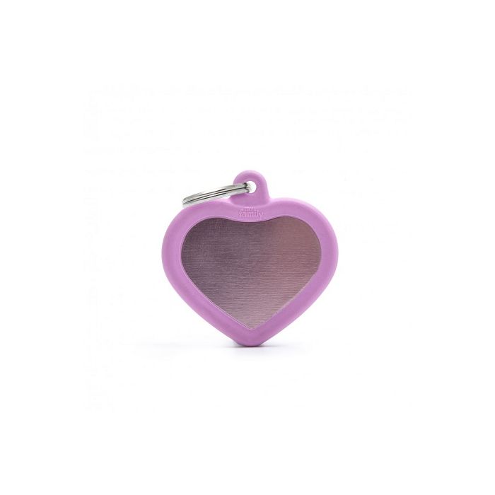 MyFamily Hushtag Privezak Za Graviranje Aluminijum Pink Srce Gumirano