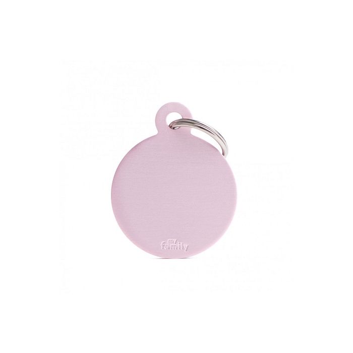 MyFamily Basic Veliki Pink Okrugli Privezak Za Graviranje Aluminijum