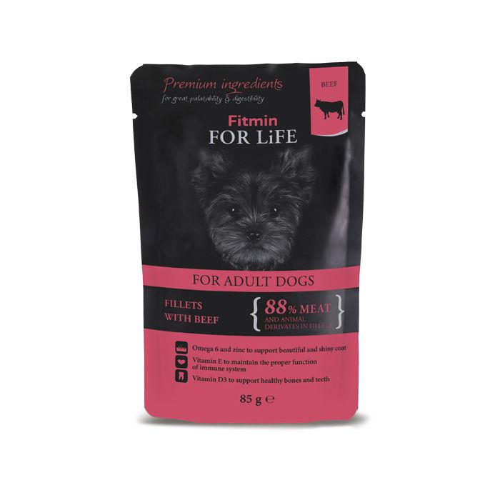 Fitmin For Life Dog Adult Kesica Govedina 85g