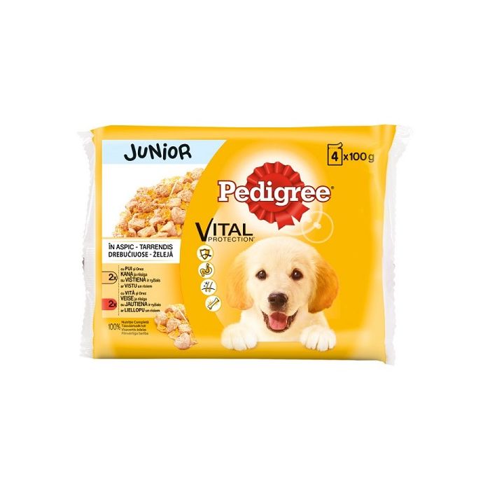 Pedigree Junior Kesice Piletina i Govedina sa Pirinčem 4x100g