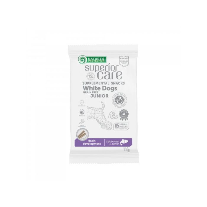 Nature's Protection White Dogs Junior Grain Free Poslastica Brain Development Losos 110g