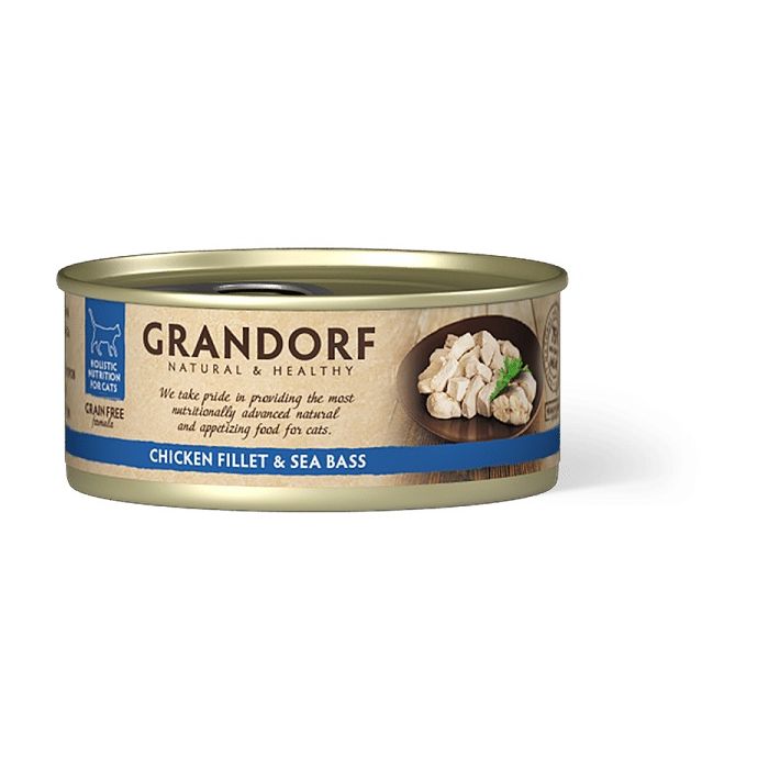 Grandorf Cat Grain Free Konzerva Piletina & Brancin 70g