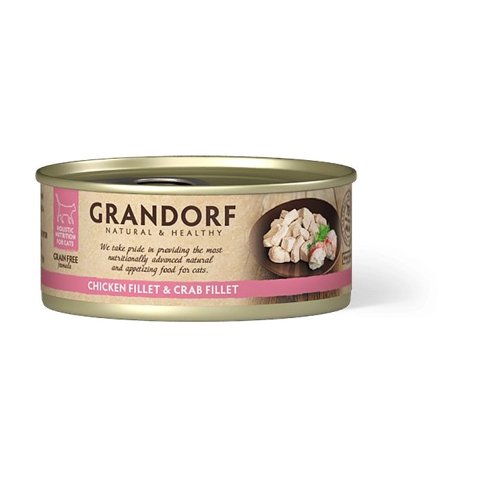Grandorf Cat Grain Free Konzerva Pileće Grudi & Fileti Krabe 70g