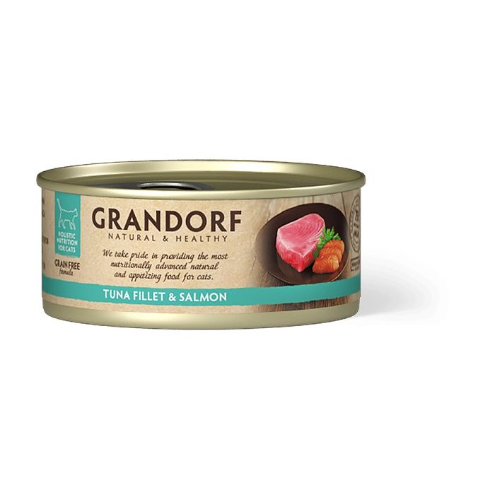 Grandorf Cat Grain Free Konzerva Fileti Tune & Losos 70g