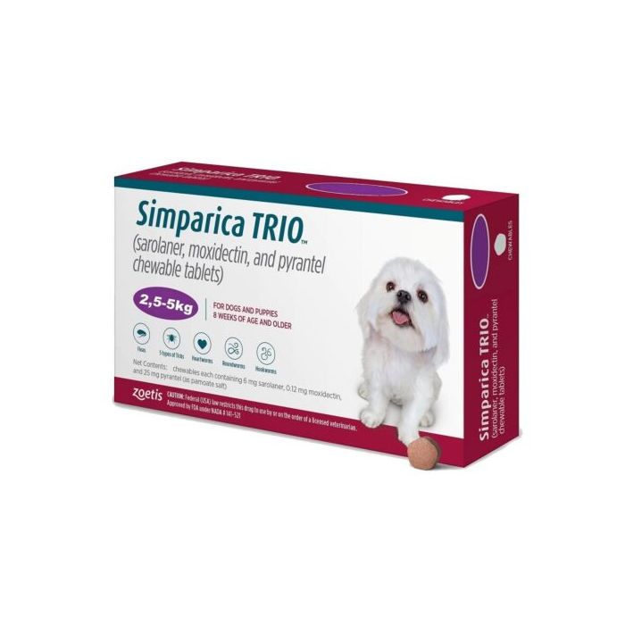 Simparica Trio 2.5-5kg / 1kom.