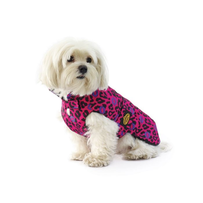 Fashion Dog Kišni Mantil Sa Odvojivom Kapuljačom Poljubac Print Pink 36cm