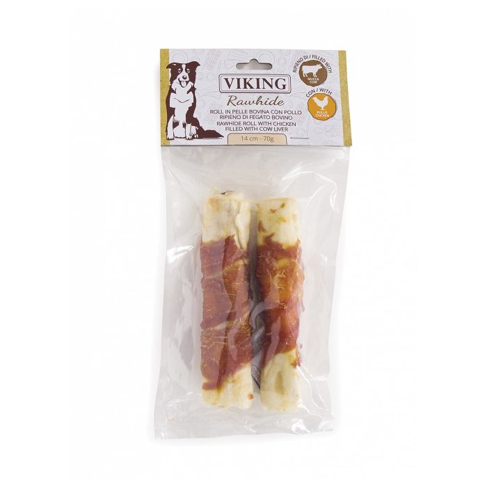 Leopet Viking Kost od Sirove Kože sa Piletinom i Džigericom 2 kom. 14cm / 70g
