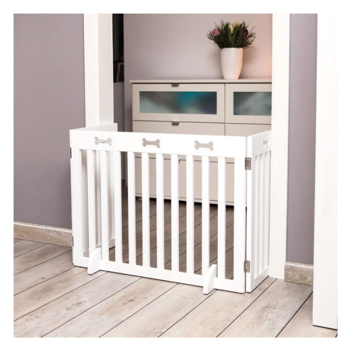 Trixie Drvena Ograda za Pse Trodelna Bela 82-124 x 61cm