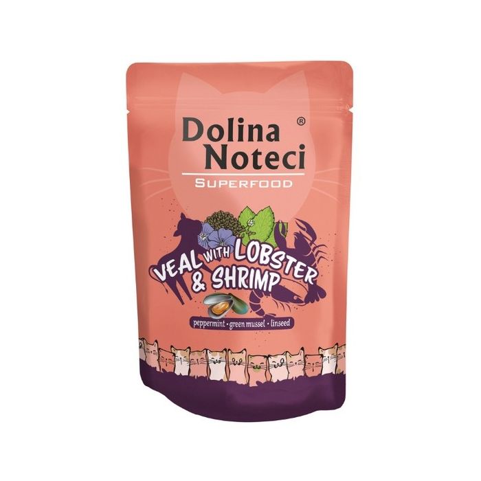 Dolina Noteci Superfood Cat Adult Teletina, Jastog I Škampi 85g