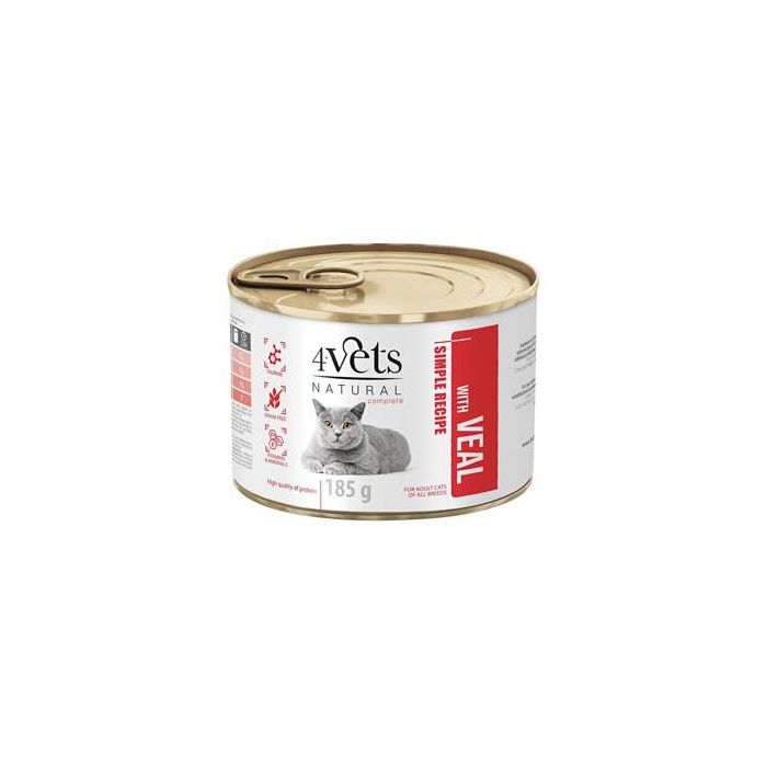 4Vets Natural Complete Cat Teletina 185g
