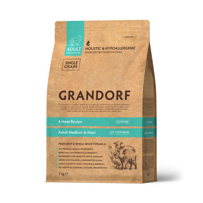 Grandorf Dog Adult Medium & Maxi 4 Vrste Mesa 3kg