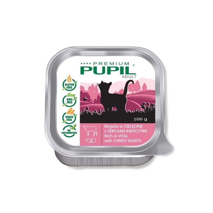 Pupil Premium Cat Adult Teletina sa Ćurećim Srcima 100g