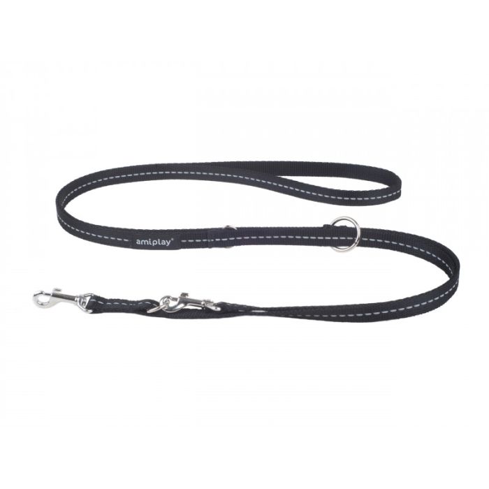 Amiplay Reflective Podesivi Povodac 6u1 M Crni 100-200cm x 1,5cm