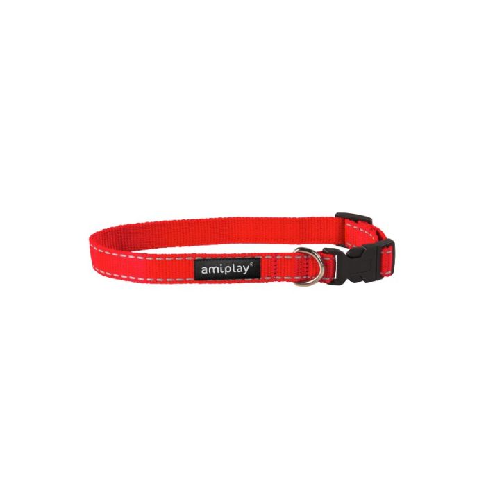 Amiplay Reflective Podesiva Ogrlica S Crvena 20-35cm x 1cm