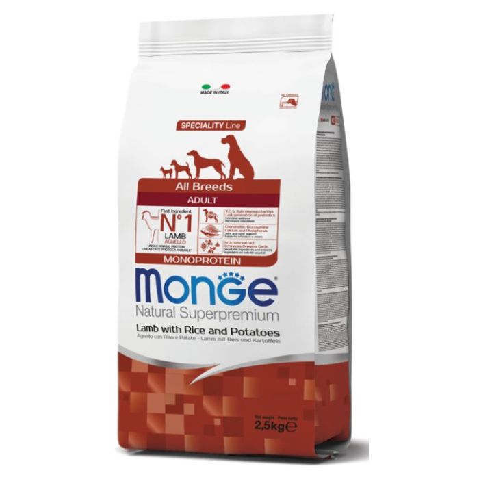 Monge All Breeds Adult Jagnjetina, Pirinač i Krompir 2,5kg