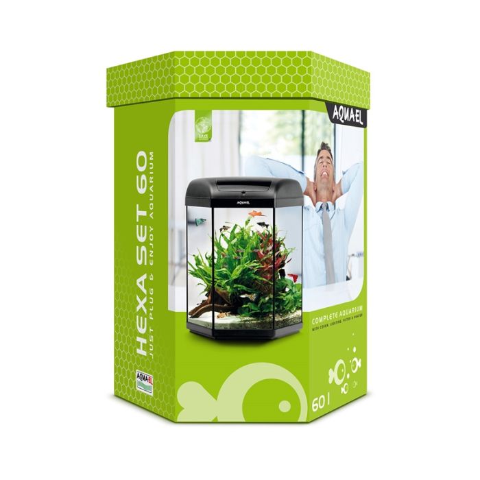 Aquael Akvarijum Set Hexa 60 D/N Crni 60L / 40x45x53cm
