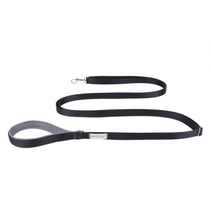 Amiplay Samba Povodac Easy Fix S Crni 160-300cmx1,5cm