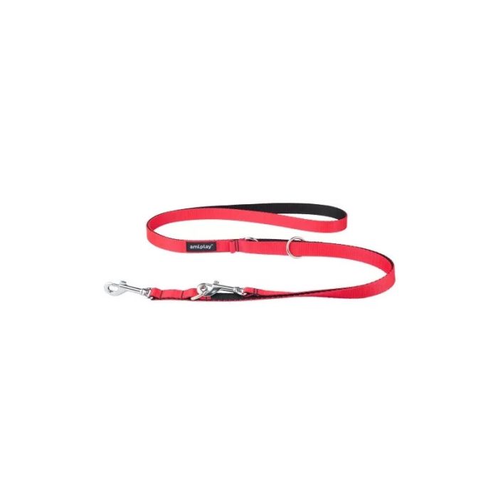Amiplay Twist Podesivi Povodac 6 u 1 S Crveni 100-200x1cm