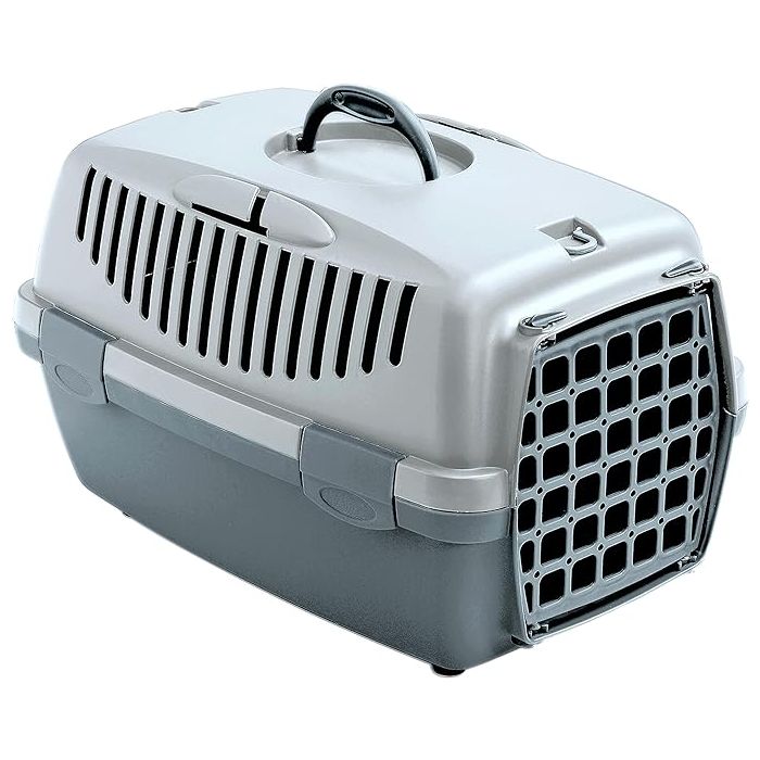 422092ble Zolux Gulliver 1 Transporter sa Plastičnim Vratima Plavo / Sivi 48x32x31cm