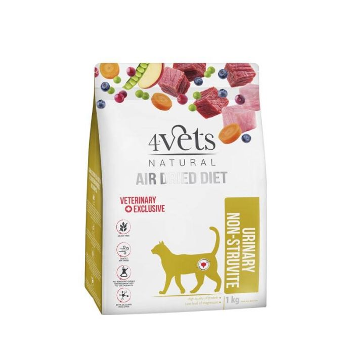 4Vets Natural Cat Sušena Veterinarska Dijeta Urinary Non-Struvite 1kg