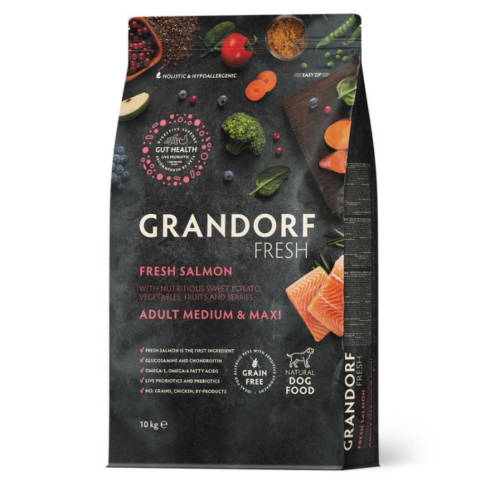 Grandorf Dog Fresh Adult Medium & Maxi Breeds Losos 10kg