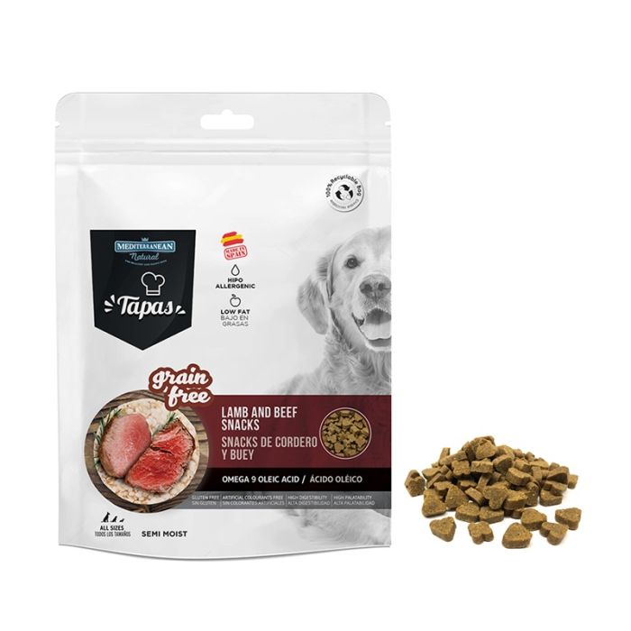 Mediterranean Natural Dog Tapas Poluvlažne Poslastice Grainfree Jagnjetina & Govedina 150g