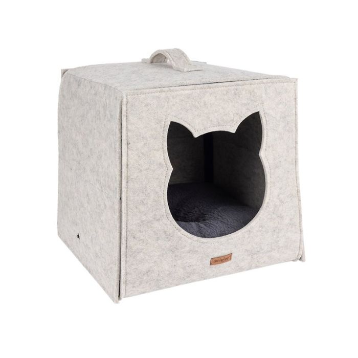 Amiplay Hygge Kućica za Mačke Quick Press 2u1 Bež 38x38x36cm