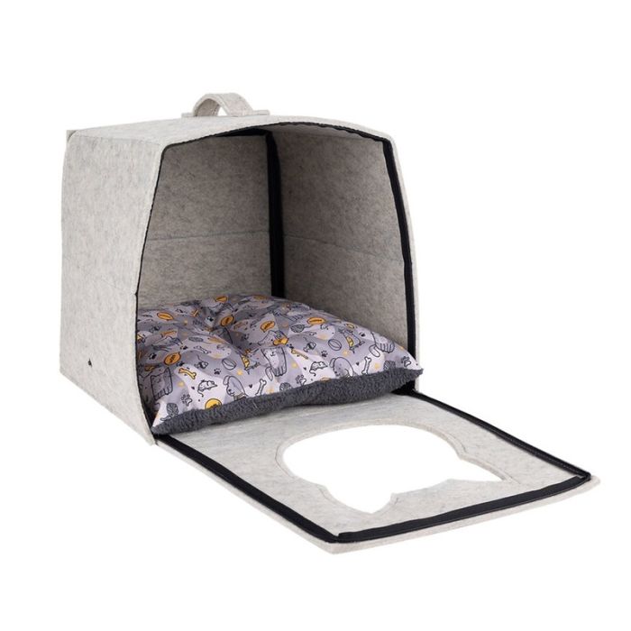 Amiplay Hygge Kućica za Mačke Quick Press 2u1 Bež 38x38x36cm