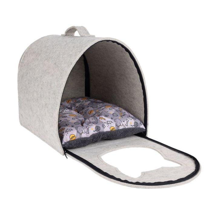 Amiplay Hygge Kućica za Mačke Quick Press 2u1 Bež 33x42x36cm