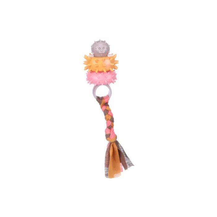 Flamingo Gumena Igračka za Štence Bunty Prsten sa Konopcem 20x5,7cm