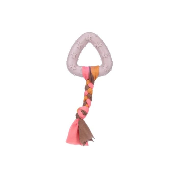 Flamingo Gumena Igračka Za Štence Bunty Trougao sa Konopcem 17,5x7,3x2cm